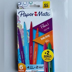 NEW Papermate Felt Tip Flair Pen Markers + 2 Gel Pens Medium Point Color